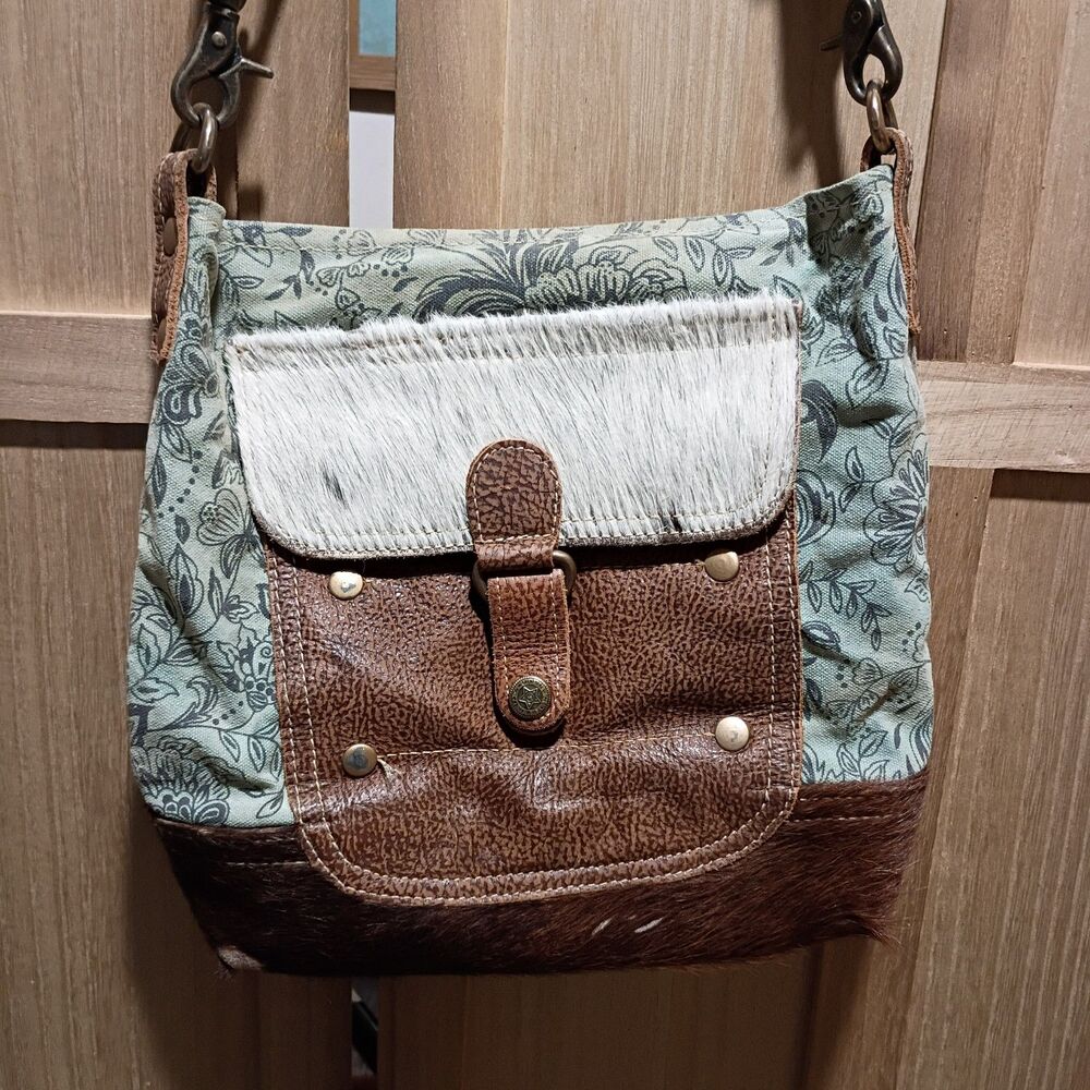 Myra bag leather canvas hide crossbody bag